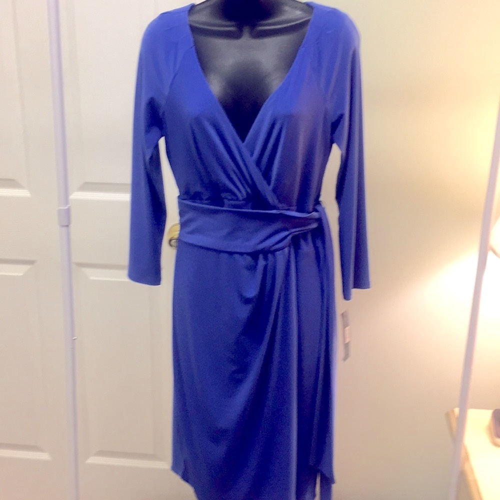 NWT- Jones New York Jersey faux wrap dress.